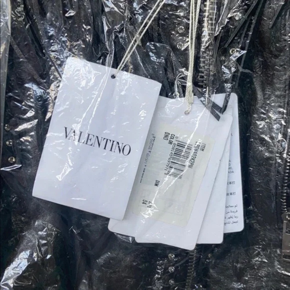 Valentino Studded Fringe Leather Biker Jacket - Picture 6 of 12